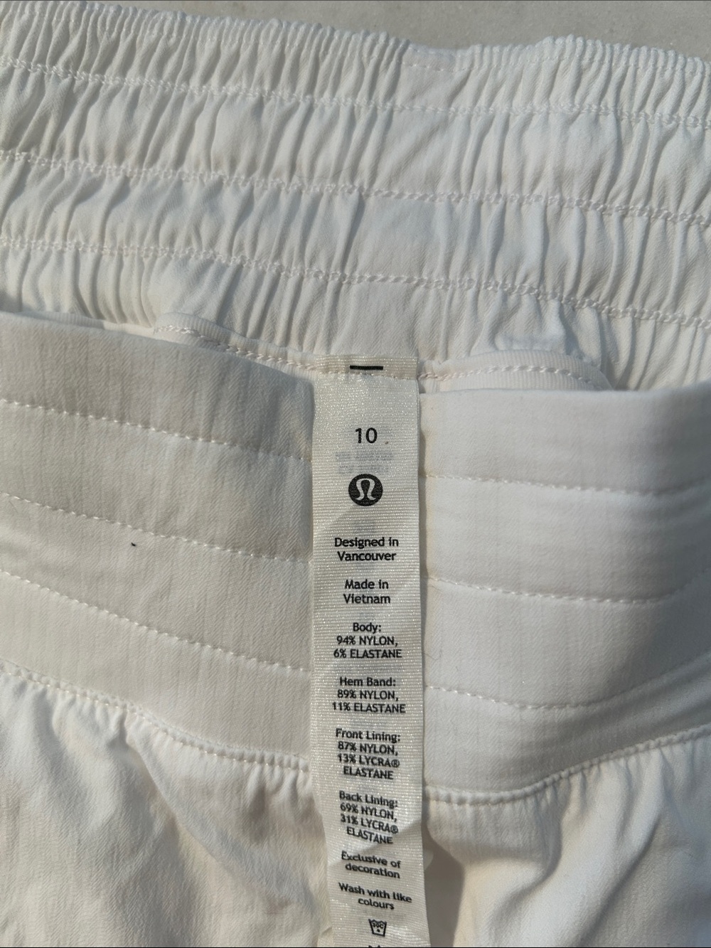 lululemon athletica White Shorts - Elastic Waist